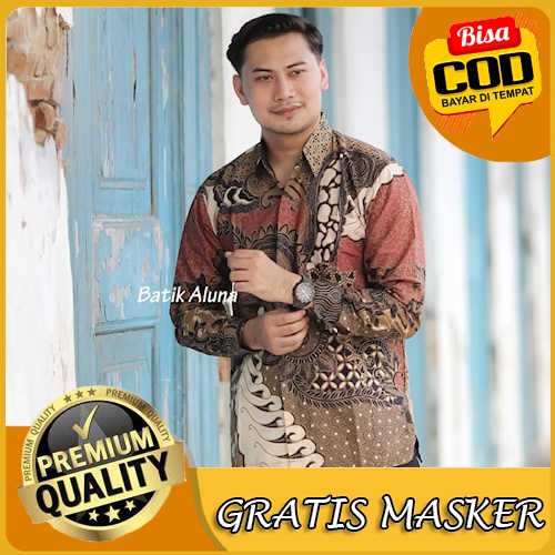 Baju Batik Pria Lengan Panjang Premium Modern Full Furing Original Kemeja Batik Solo PCW 072