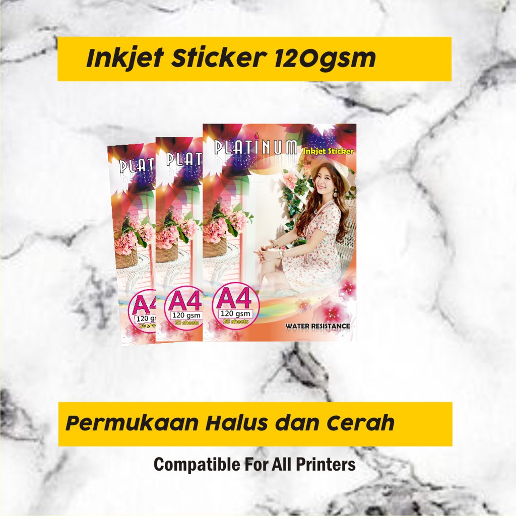 

Platinum Inkjet Sticker Paper A4 120gsm