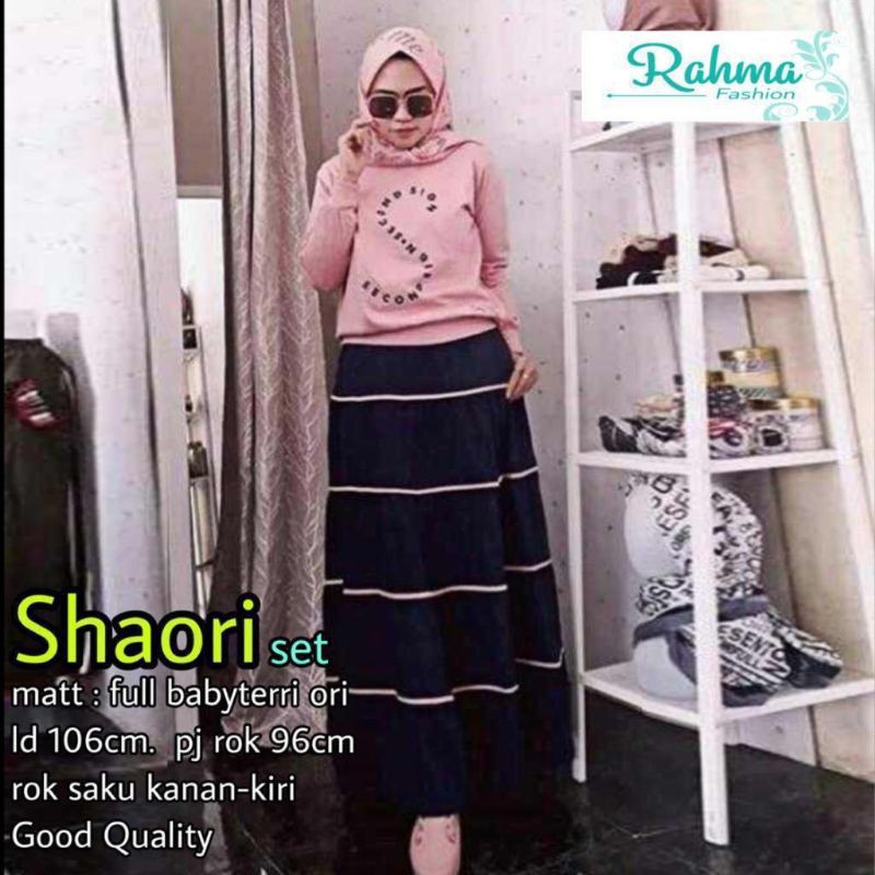 Shaori Set Setelan Wanita Atasan Bawahan Setelan Remaja Setelan Muslimah Dress Remaja Maxi