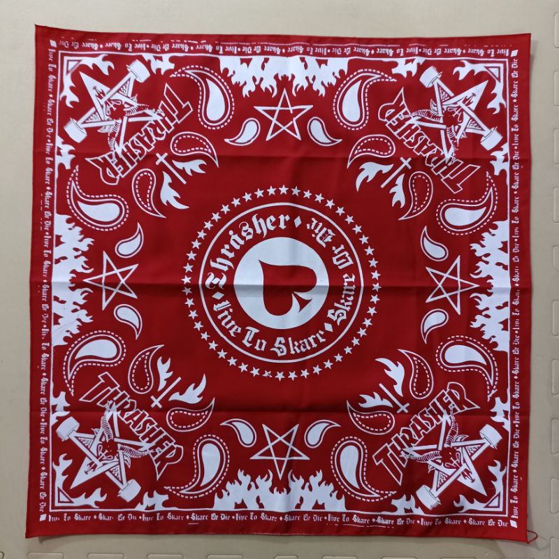 [COD] SLAYER BANDANA MUSIK BAND PREMIUM SUPER MURAH BEST SELLER-THRASHER MERAH