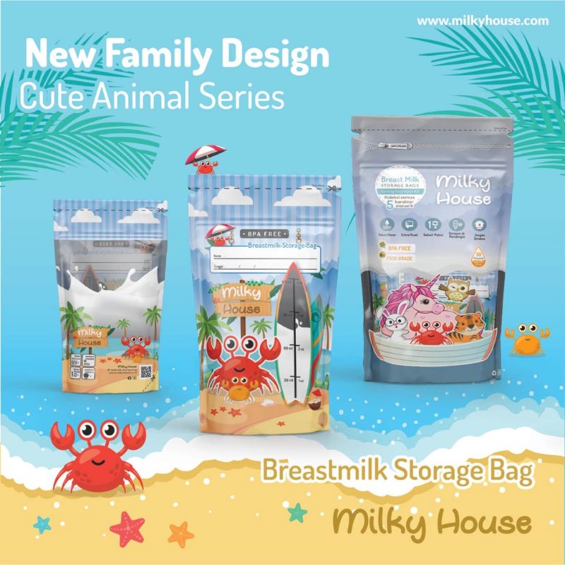 tokolima9 - KANTONG ASI MILKY HOUSE 120ml 30 pcs / PLASTIK ASI BREAST MILK BAGS