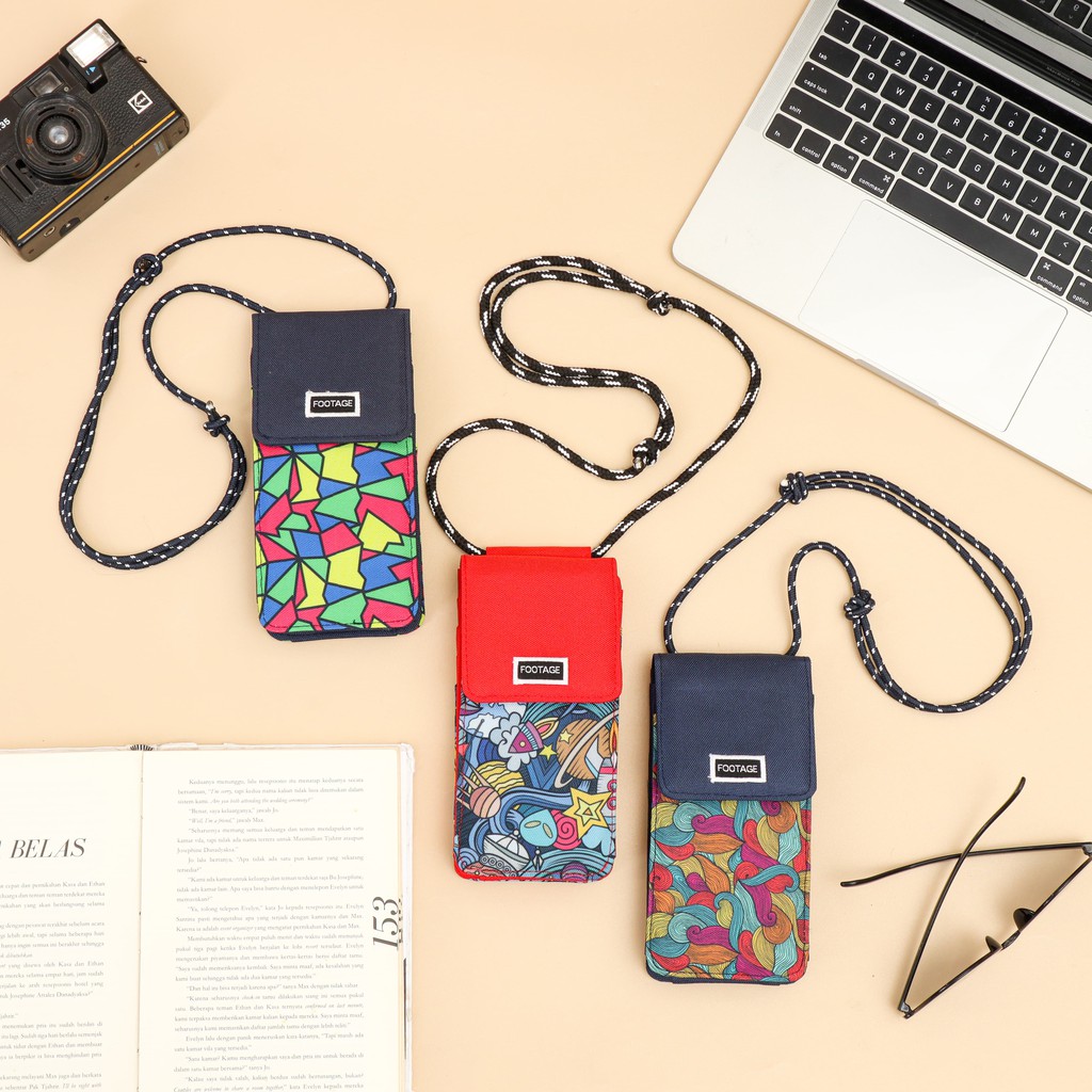 Dompet HP ID Card Holder Hanging Wallet Kalung Gantung Leher Multifungsi Premium Footage