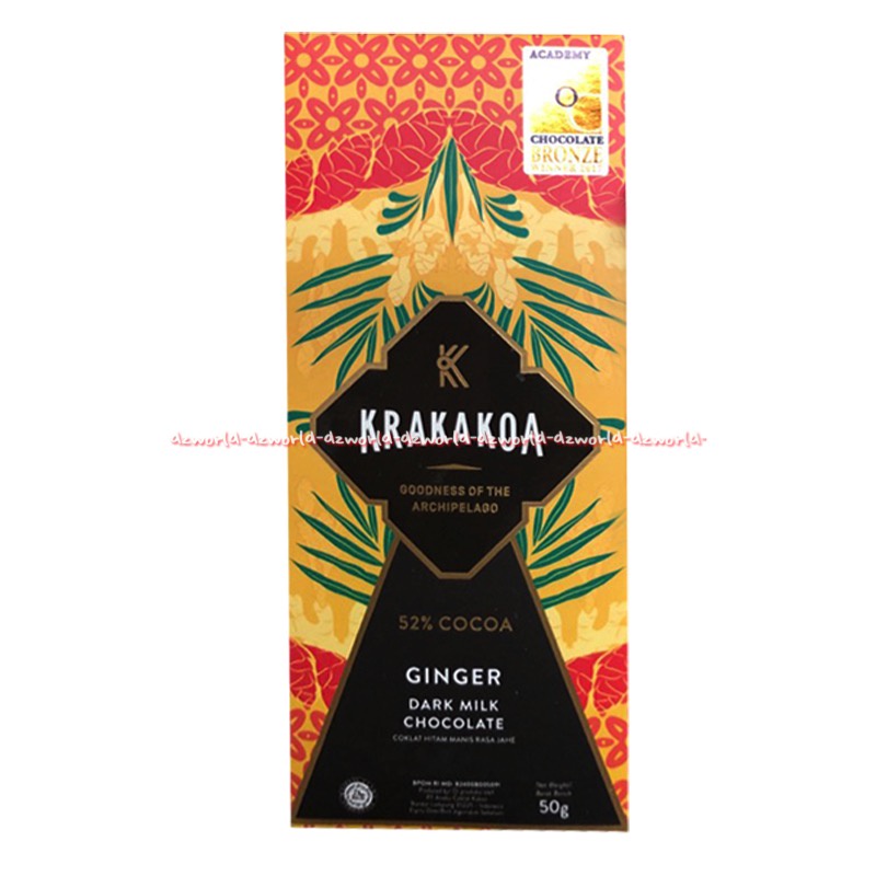 Krakakoa 60% Cocoa Chilli Dark Chocolate 59% Cocoa Sea Salt peppers 52% Ginger Dark Milk Cokelat Coklat Hitam Kokoa Cracacoa Kracoa