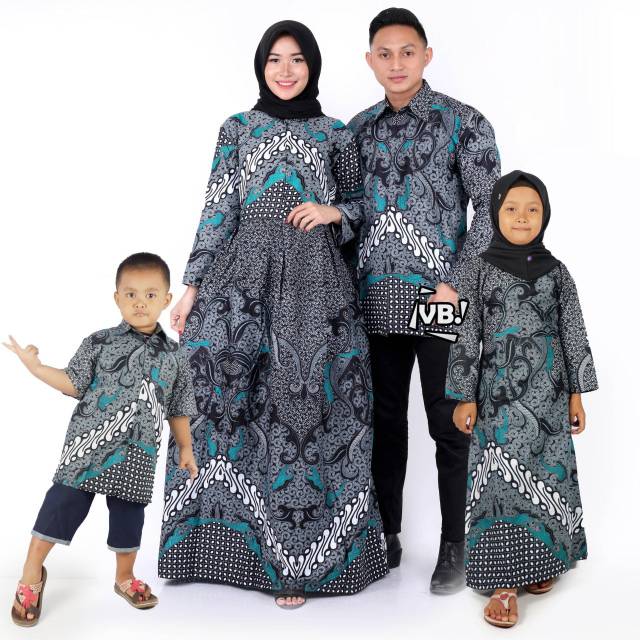 Sarimbit/couple batik keluarga sania ruffle ndoro jowi batik couple keluarga terkomplit dan terbaru