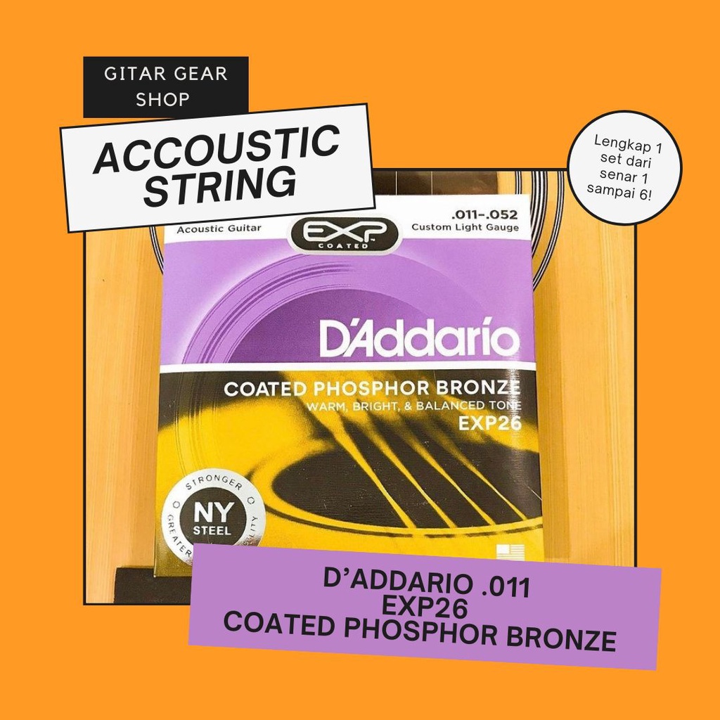 SENAR GITAR AKUSTIK TALI GITAR AKUSTIK SENAR D ADDARIO SENAR D'ADDARIO SENAR GITAR D ADDARIO SENAR GITAR AKUSTIK D ADDARIO SENAR D ADDARIO SENAR AKUSTIK SENAR GITAR STRING SENAR GITAR STRINGS SENAR GITAR AKUSTIK 1 SET .011 EXP26