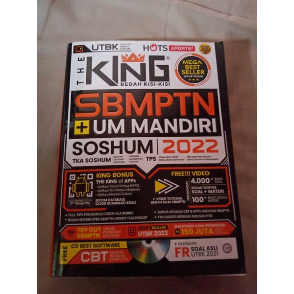 preloved buku utbk the king soshum 2022+drilling+ cd