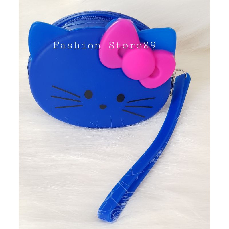 ready dompet koin kitty dompet silicon kitty tas kecil tempat koin receh dompet bahan silicon