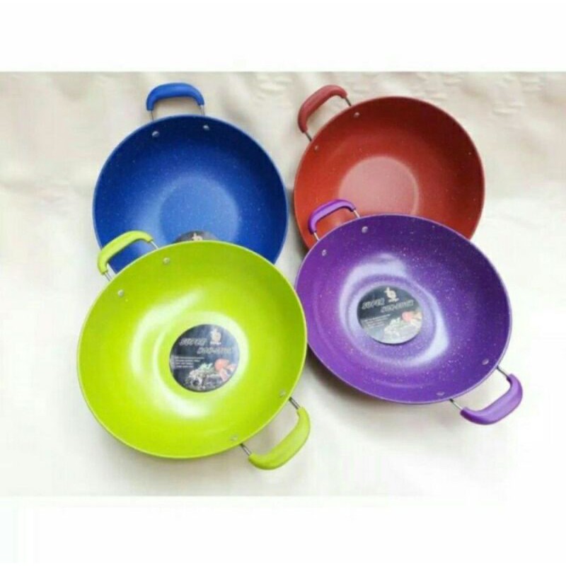 Wajan Enamel Warna / Kuali Enamel Warna / Penggorengan Enamel Warna Warni