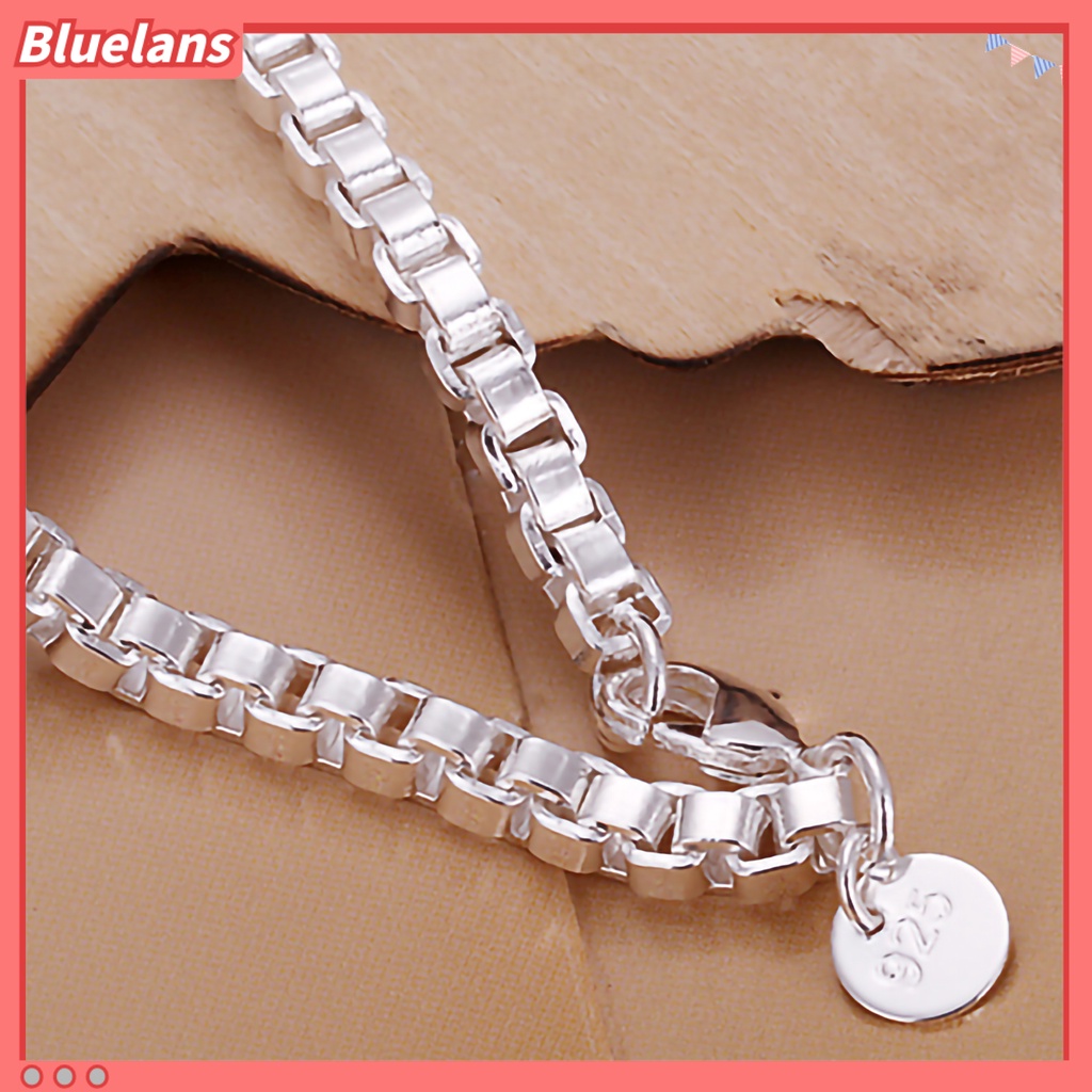 Bluelans Bracelet Silver Plated Box Chain Fashion Unisex Bracelet Bangle Jewelry