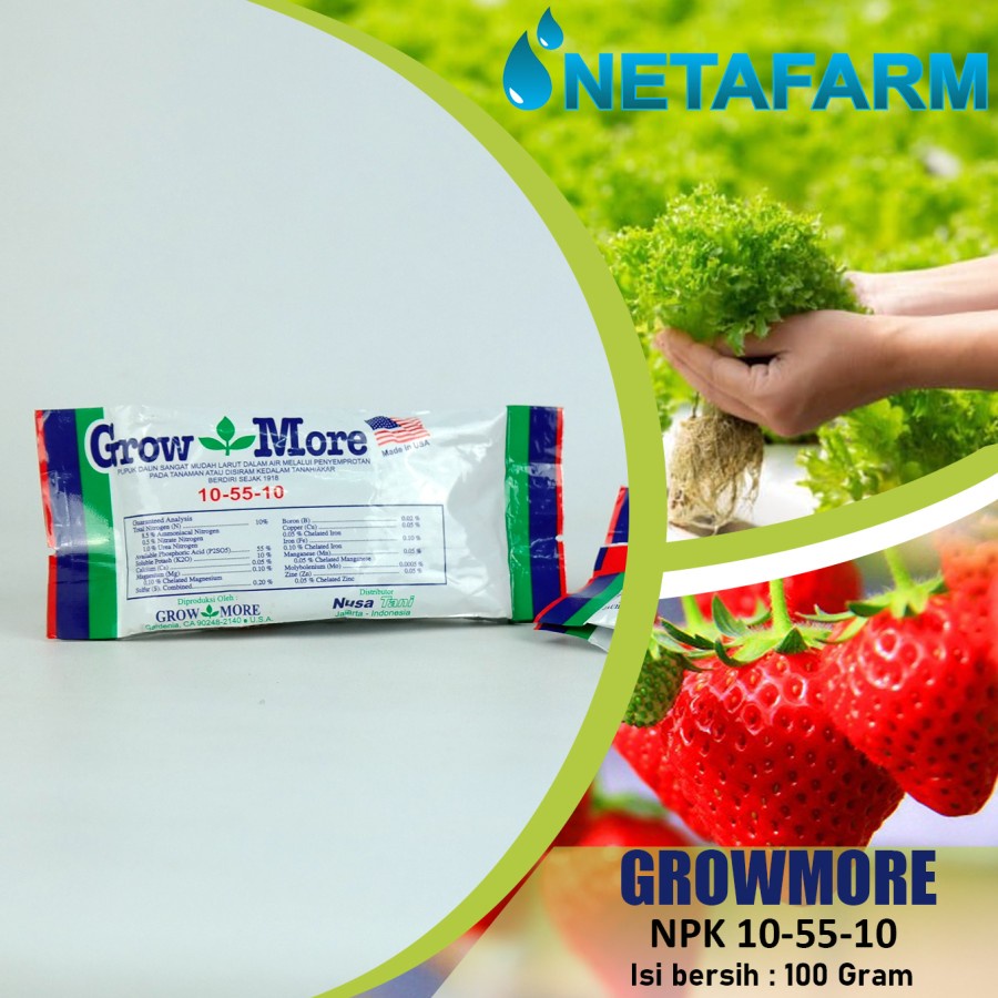 PUPUK NPK 10-55-10 GROWMORE 100 GRAM