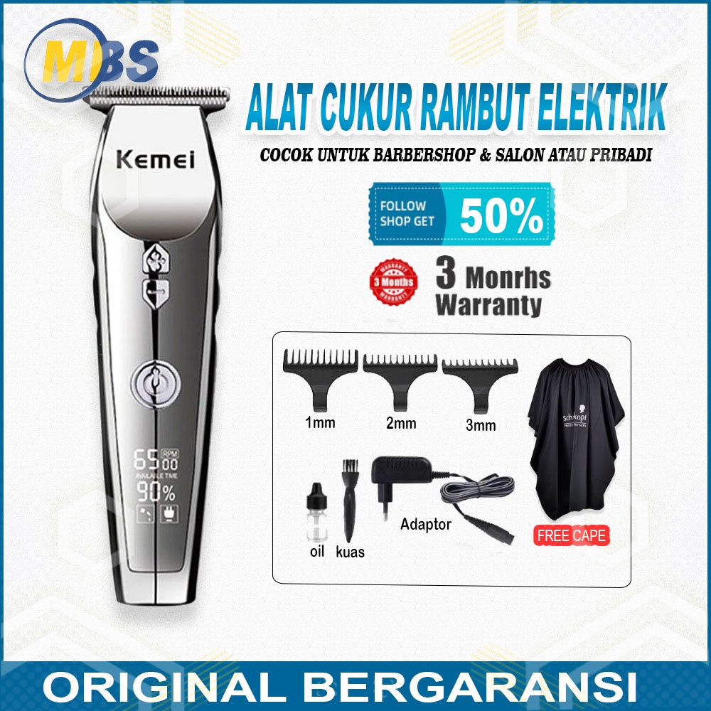 Alat Cukur Rambut Kemei KM-126 Mesin Pangkas dan Potong Rambut Cas Clipper Cordless