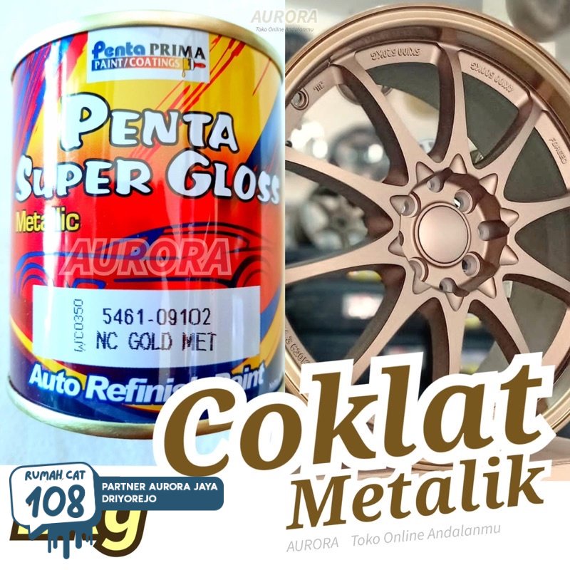 

PENTA SUPER GLOSS NC GOLD MET EMAS TUA METALIK 1kg cat coklat metalik sepeda motor mobil