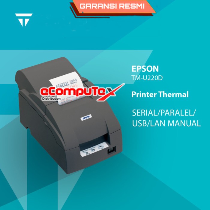 PRINTER EPSON KASIR NOTA TM-U220B-776 / TMU220D-776 USB RJ11 MANUAL CUT - GARANSI RESMI