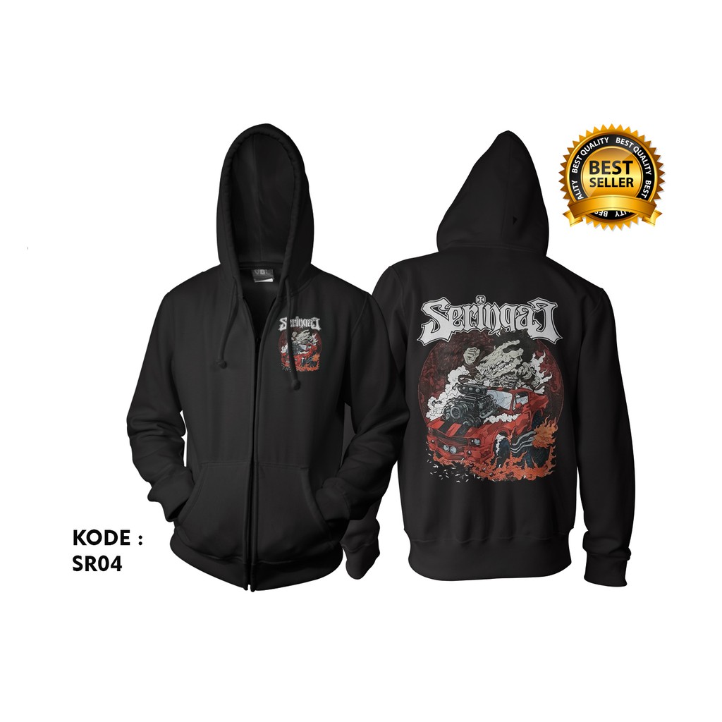 Jaket seringai wolf / jacket zipper hoodie band sr04