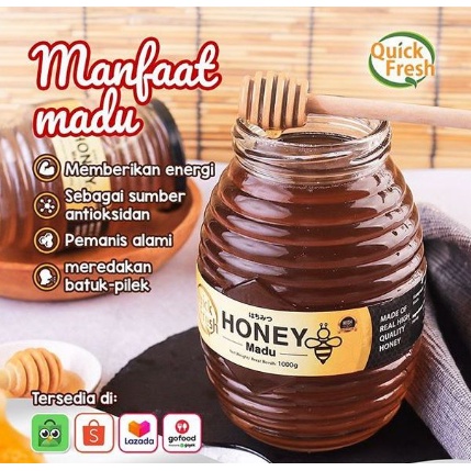 

JANGAN SAMPAI KEHABISAN Madu Murni Asli Quick Fresh Honey 1 kg (Jar Kaca)...,,,,....///....