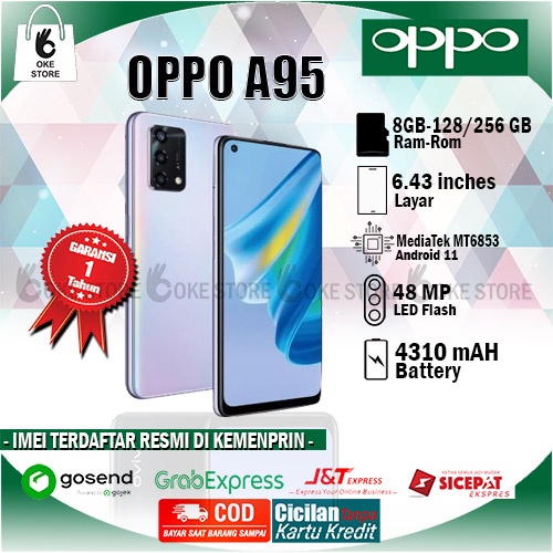 OPPO A95 13/128GB ( 8GB + 5GB EXTEDED RAM ) GARANSI RESMI