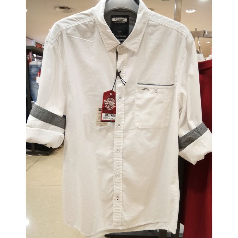 Kemeja Lengan Panjang Pria Cardinal Jeans Original Mens CAKAI01759J 08A katun putih