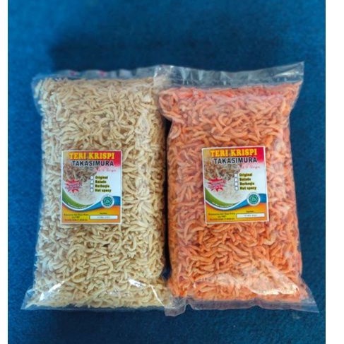 

Lauk Kering teri Crispy siap saji 1 kg Original/Balado/Berbeque/Pedas | Super |