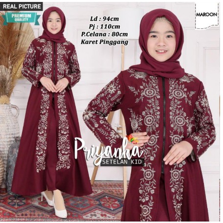 Parisian Set Long Tunik Kids Setcel Setelan tunik Anak Remaja Tanggung Usia 10 11 12 13 14 Tahun