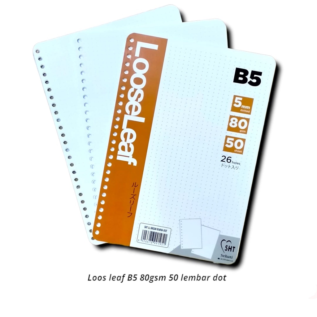

KERTAS BINDER LOOSE LEAF B5 GRID KOTAK 80 GSM 50'S ( 26 LUBANG )