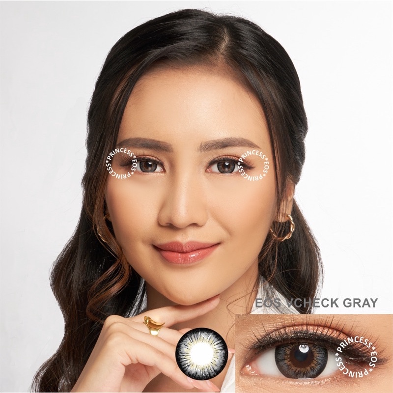 Softlens EOS Vcheck Gray / Grey / Abu Normal Minus Beda Minus