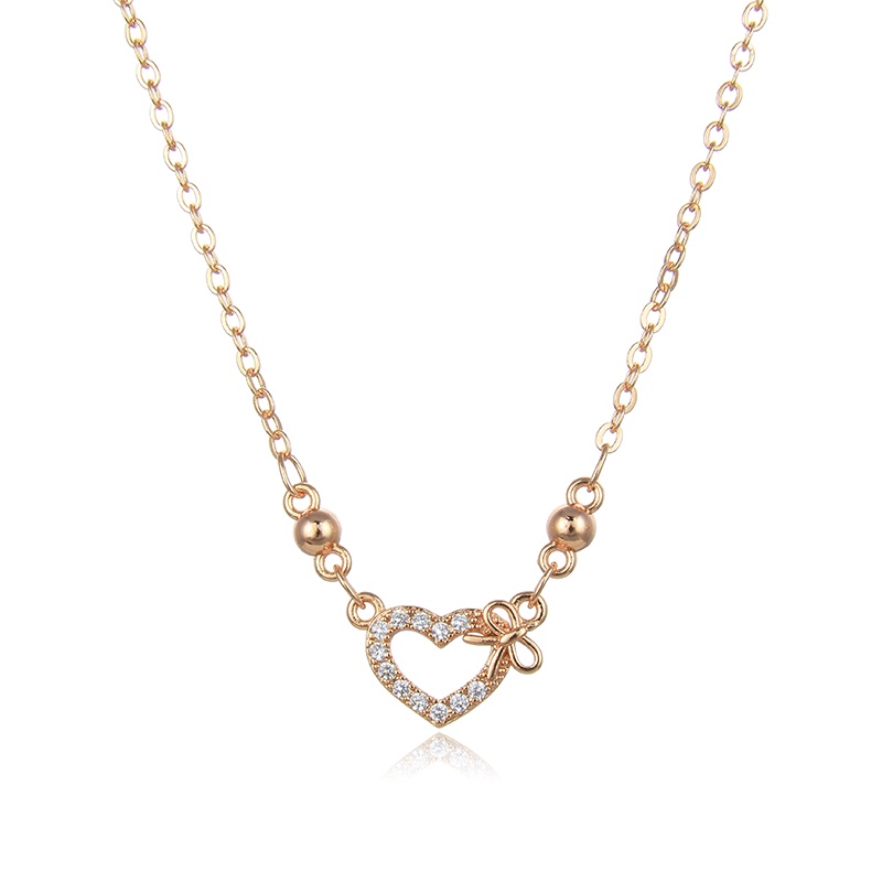 Hyl Jewelry Kalung Titaniun Wanita Permata Perhiasan aksesoris perak Lapis Alloy Emas Muda Love Karat Silver Asli Panjang Muda Dan Anti Luntur-26
