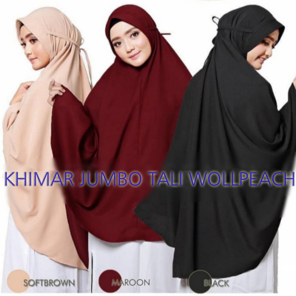 Khimar Jumbo Tali PREMIUM Wollpeach (PAKE PET)