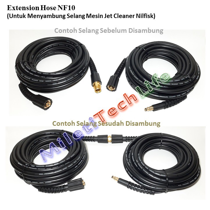 Selang Extension Hose NF10 Panjang 10meter for Nilfisk Jet Cleaner C100 C110 C120 C125 C130