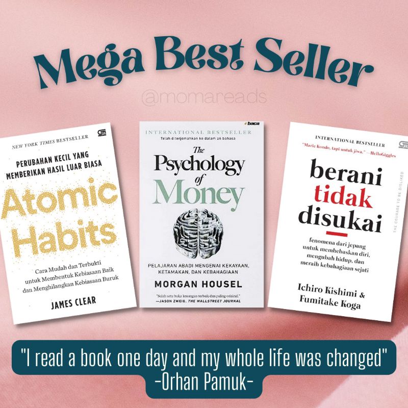 New Segel Atomic Habits Psychology of Money Berani Tidak Disukai Bahasa Indonesia Original