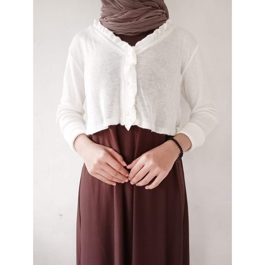 Crop cardigan putih