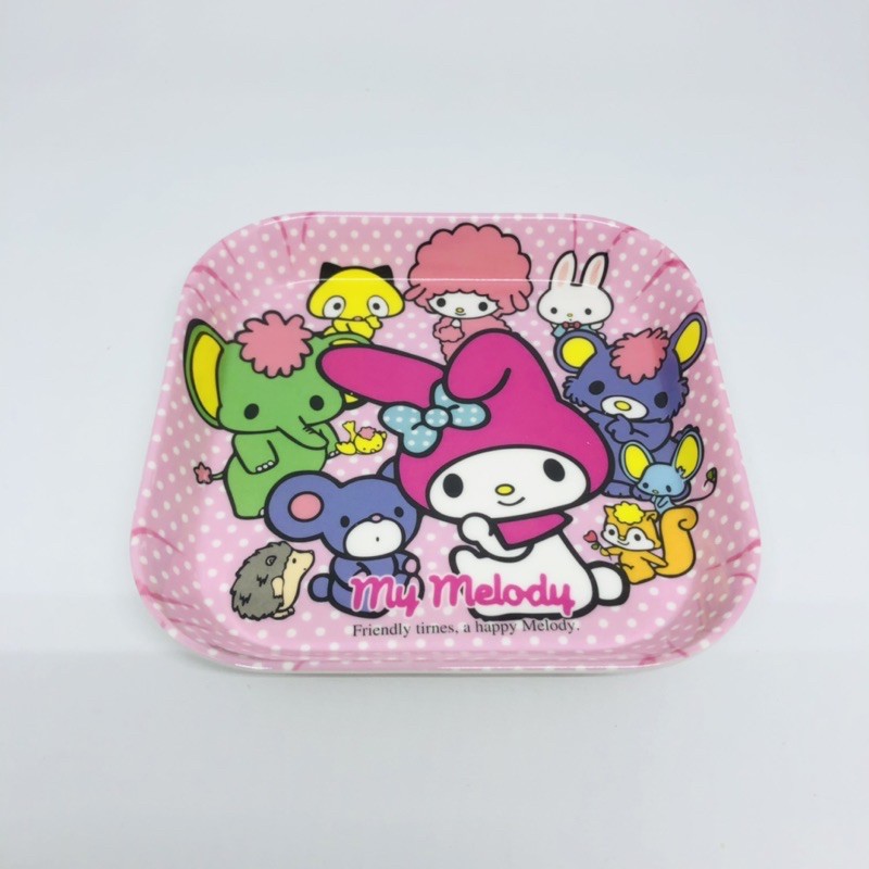 piring kue dessert melamin persegi sanrio my melody doraemon thomas and friends totoro