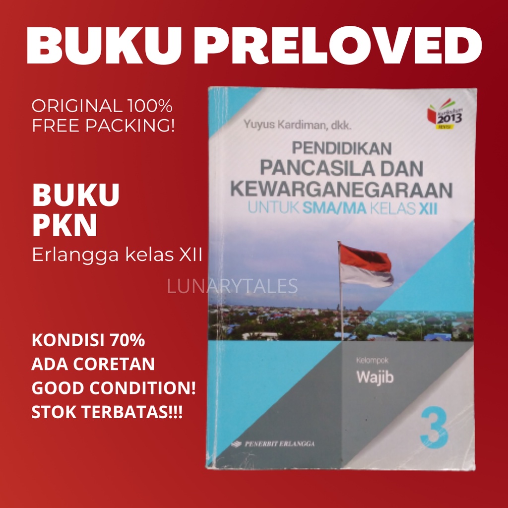 BUKU JADUL/BEKAS/PRELOVED/SECOND PKN SMA XII/KELAS 3