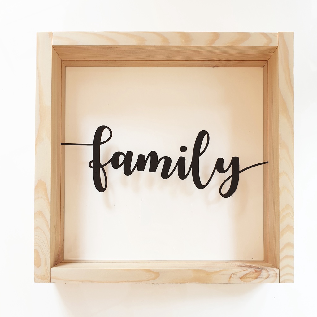 Hiasan Dinding Kayu - Family - Frame kata kata Motivasi