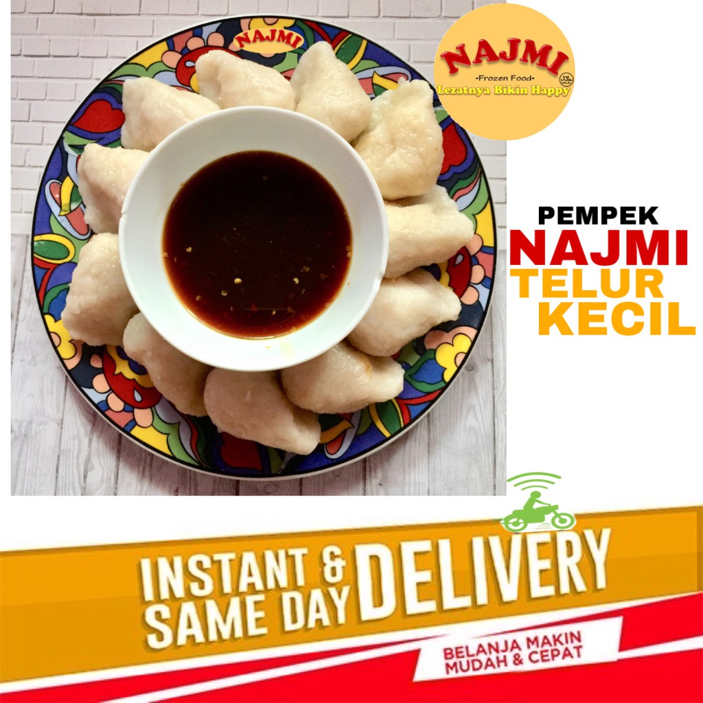 

PEMPEK NAJMI TELUR KECIL 50.000 - isi 10pcs - ASLI PALEMBANG - 100% IKAN TENGGIRI