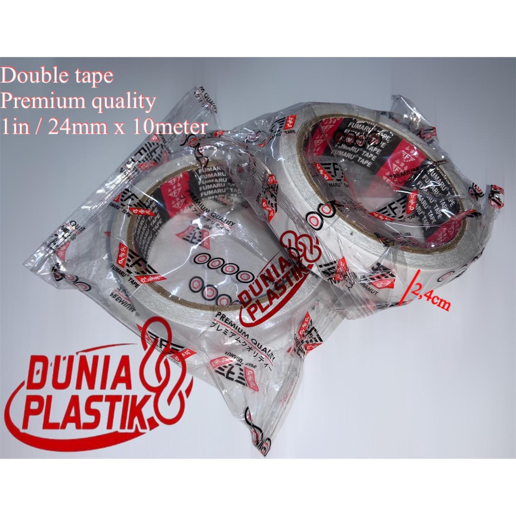 

DOUBLE TAPE 24mmx10meter 1in doubel solatip tempelan lakban perekat lem kertas putih lem bolak balik
