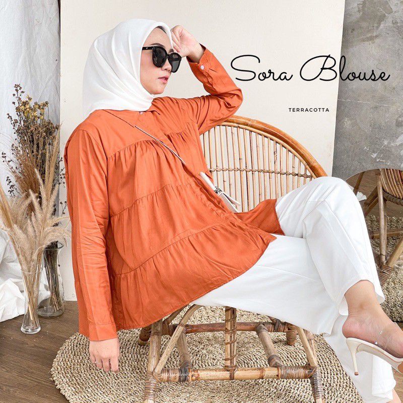 1KG MUAT 5PCS | SORA BLOUSE RAYON KATUN PREMIUM HITS OOTD SELEBGRAM FULL REMPEL JUMBO