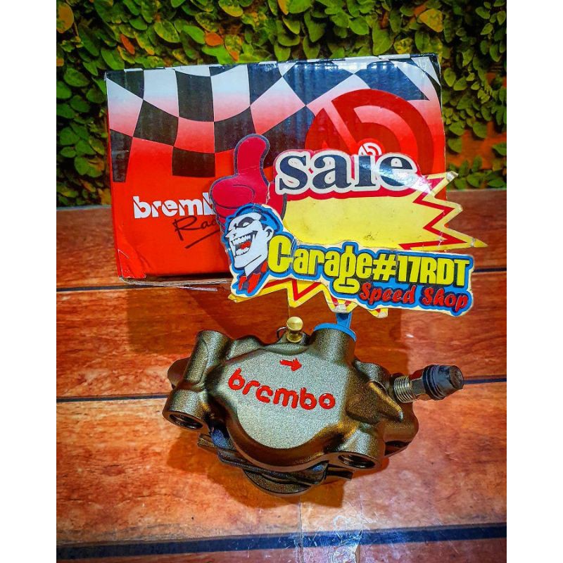Kaliper Brembo Giant 2P 2 Piston Barcode CNC Brown Product Import Universal Sesuaikan Breaket.