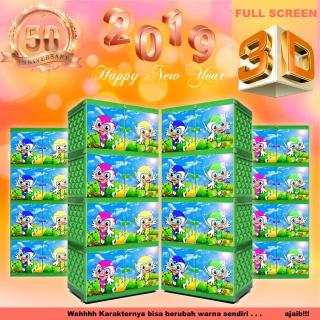 Lemari pakaian TWIN PAN_FULL PINTU 3D HERO
