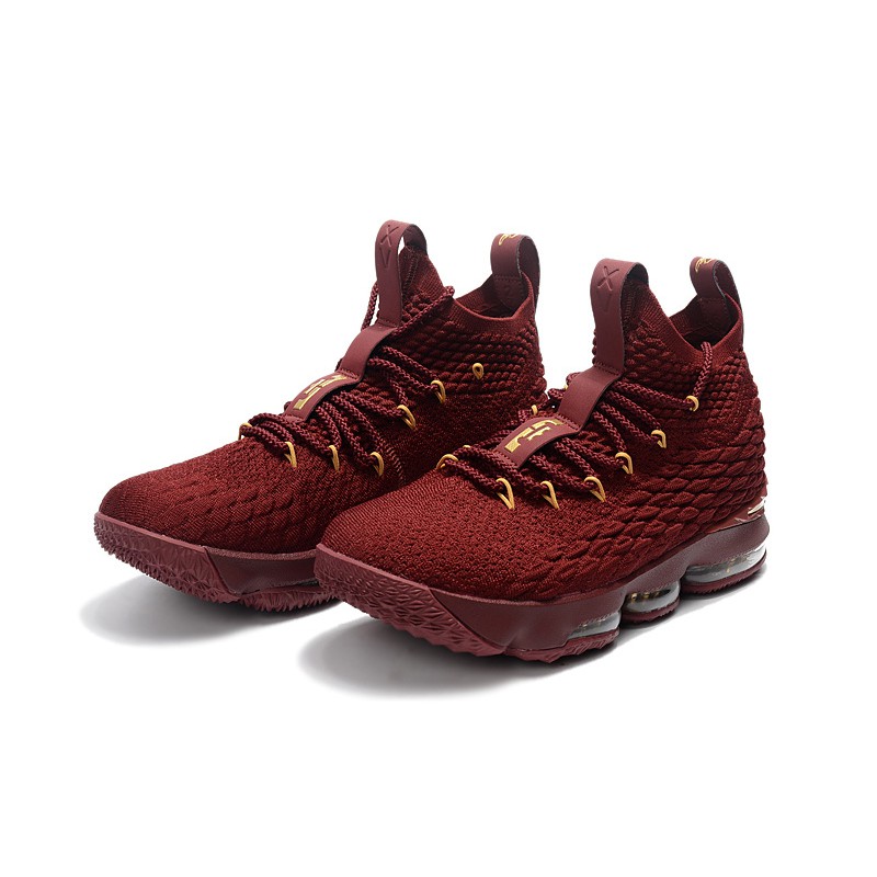 Lebron James 15 Maroon Gold Sepatu Basket