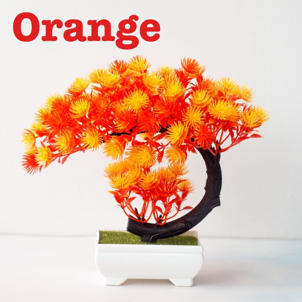 BOS235 Bunga Plastik / Pajangan Bunga Artifisial-Orange