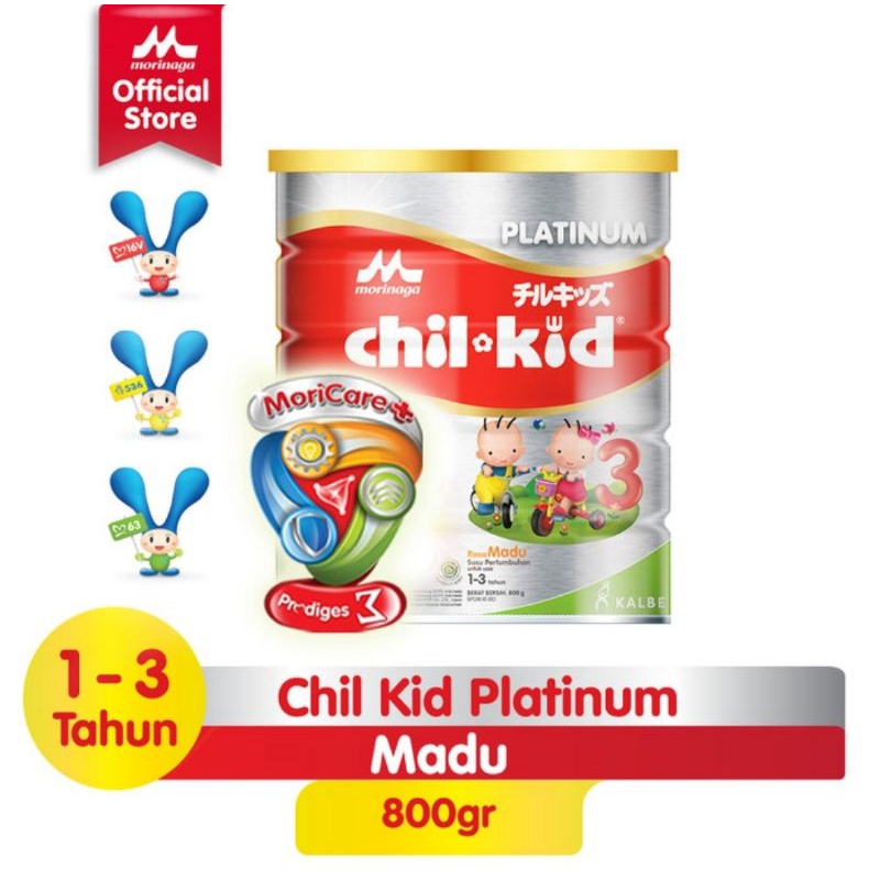 Morinaga Chil Kid Platinum Moricare+ Tahap 3 (1-3 Thn) 800gr/Susu Anak