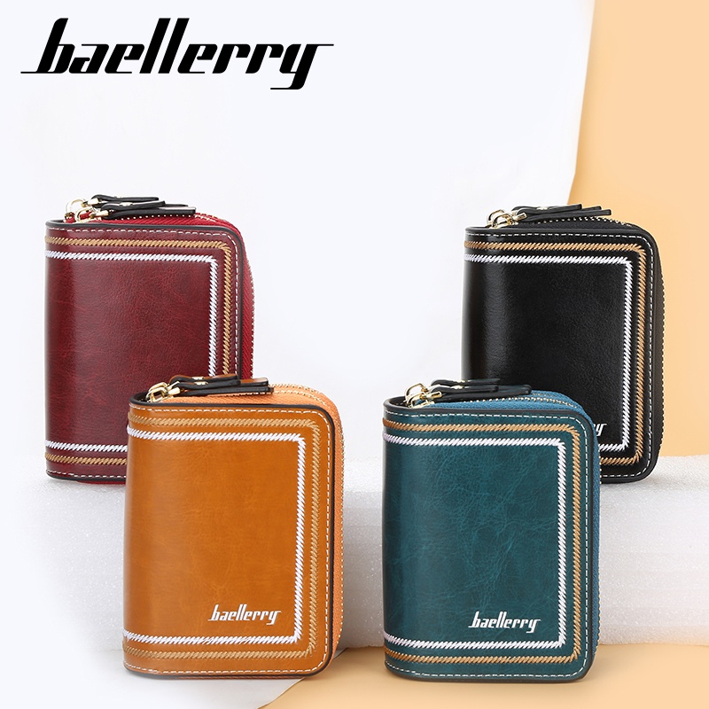 BAELLERRY D3228 Dompet Kartu Wanita Dompet Kunci Bahan Kulit PU Leather Premium WATCHKITE WKOS