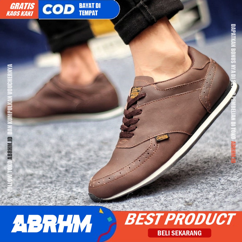 ABRHM X ERZA Sepatu Sneaker Pria Sepatu Pria Casual Sepatu Sneakers Cowok / Cowo Ori Sepatu Kasual Kerja Kuliah Gaya Santai Keren Kekinian Original Murah Terlaris