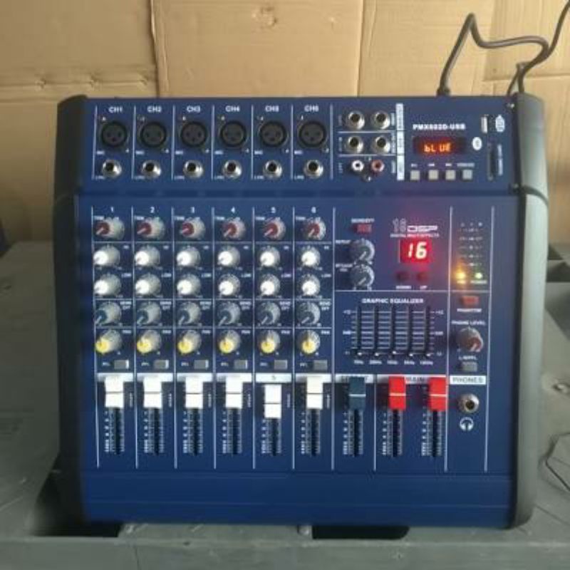 Power mixer PMX 602D ( 6 channel ) Play USB Bluetooth 600 watt 300 watt ×2