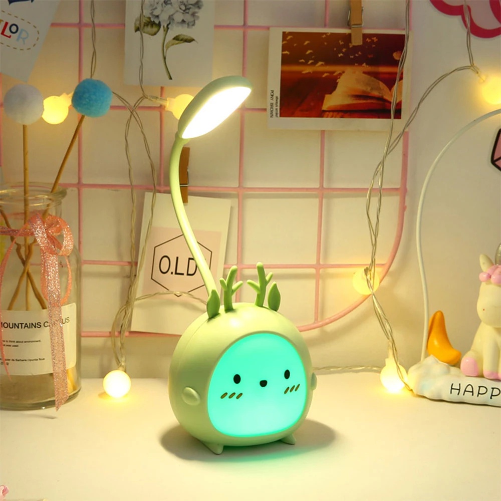 Lampu Meja LED Bentuk Kartun Lucu Hemat Energi Dengan Port Charger USB