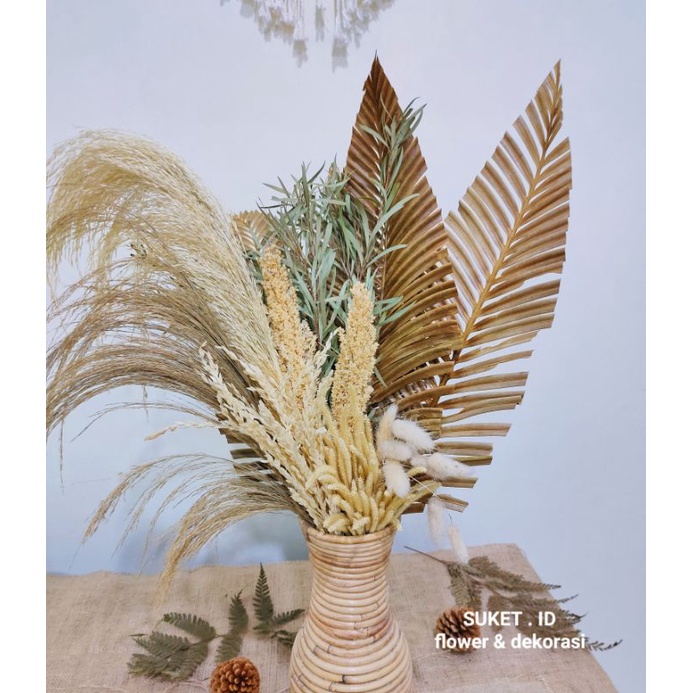 Daun Kering Dekorasi Rustic / Bunga Karpus Kering / Daun Rustic