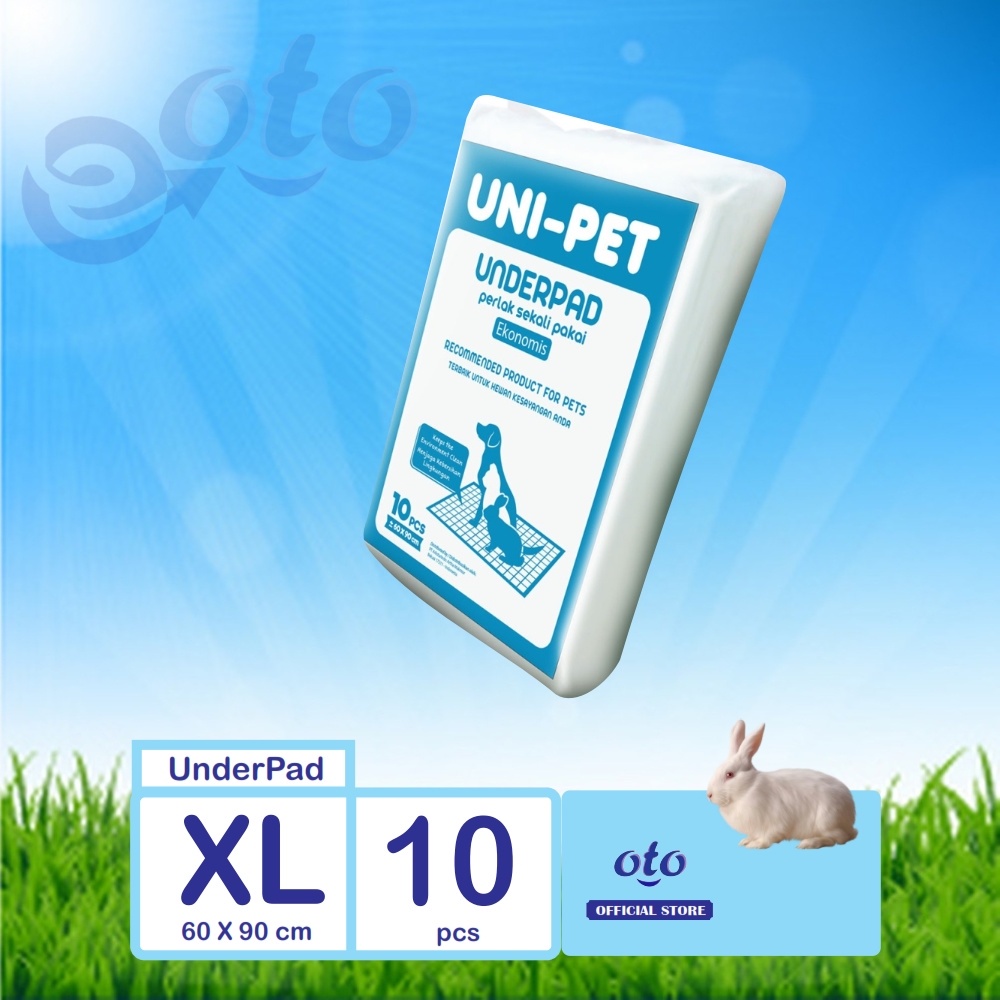 UNIPET UNI-PET Underpad Perlak Alas Pipis BAB Hewan Anjing Kucing Kelinci Hamster isi 10x