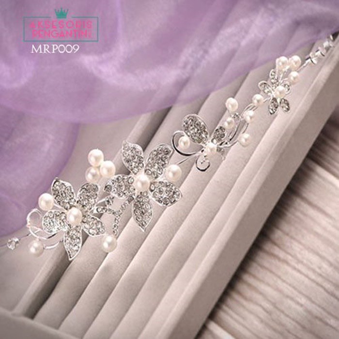 [STOCK TERBATAS] HEADPIECE TIARA PENGANTIN AKSESORIS PESTA HAIRBAND MUTIARA MRP009