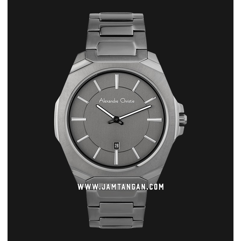 Alexandre Christie AC 8611 MD BIGGR Men Grey Dial Grey Stainless Steel Strap
