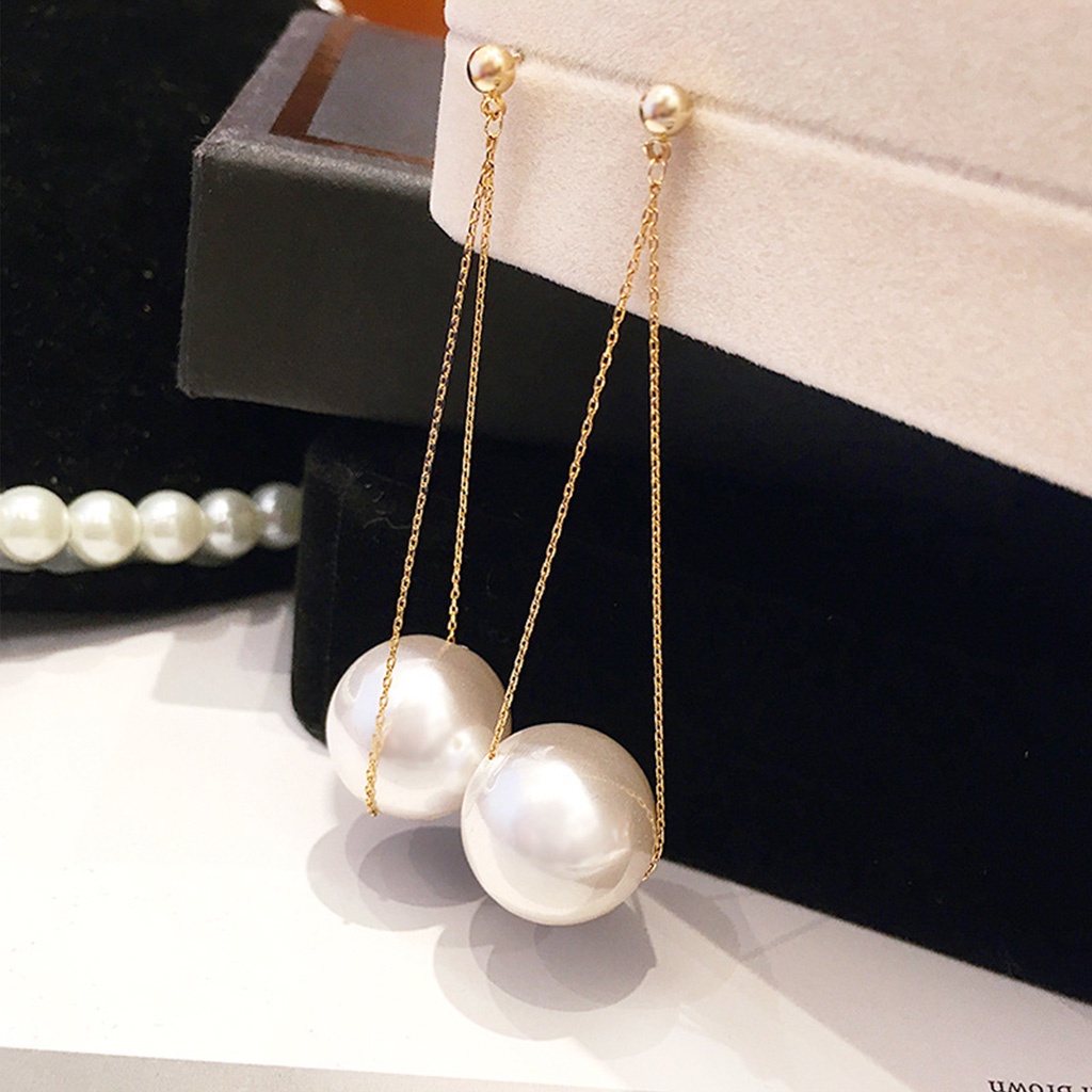 SIY  Artificial Pearl Earrings Fashion Women Temperament Long Earring Simple Wild Ear Jewelry Gifts